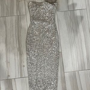 nookie silver dress brand new!